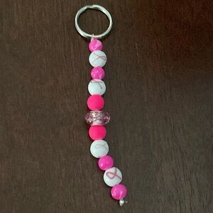 Pink breast cancer keychain